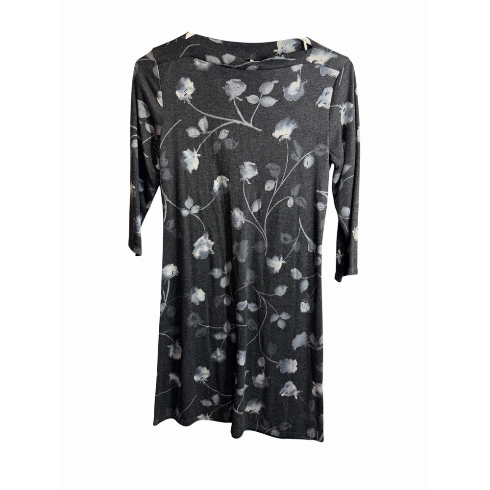 bentley womens vintage long sleeve grey floral dress size medium
